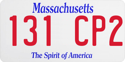 MA license plate 131CP2