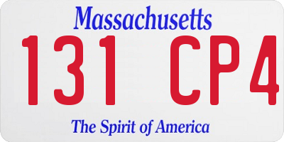 MA license plate 131CP4
