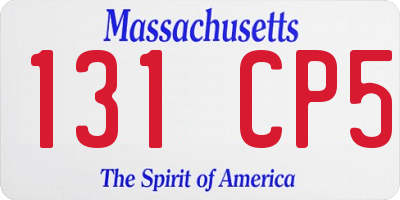 MA license plate 131CP5