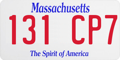 MA license plate 131CP7
