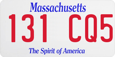 MA license plate 131CQ5