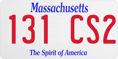 MA license plate 131CS2