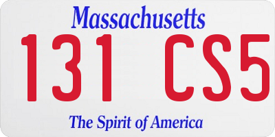 MA license plate 131CS5