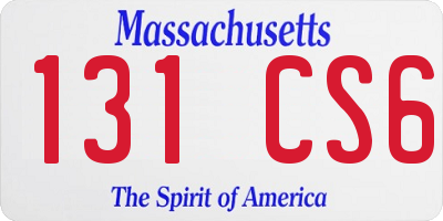MA license plate 131CS6