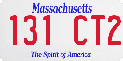 MA license plate 131CT2