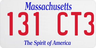 MA license plate 131CT3