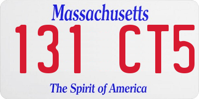 MA license plate 131CT5