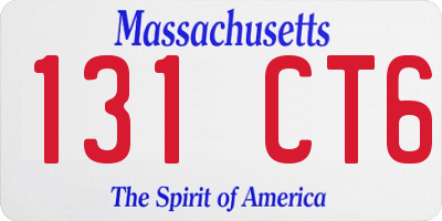 MA license plate 131CT6