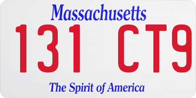 MA license plate 131CT9