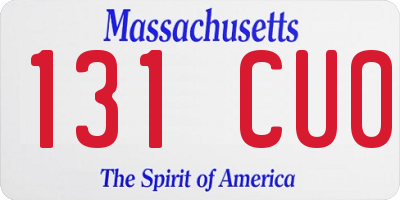 MA license plate 131CU0