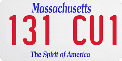 MA license plate 131CU1