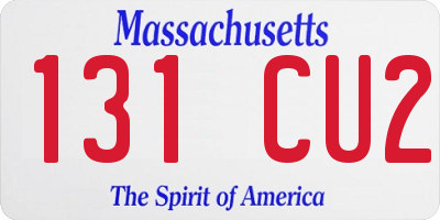 MA license plate 131CU2
