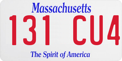 MA license plate 131CU4