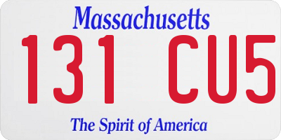 MA license plate 131CU5