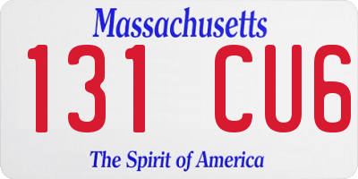 MA license plate 131CU6