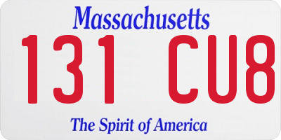 MA license plate 131CU8