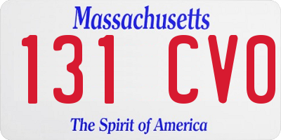 MA license plate 131CV0