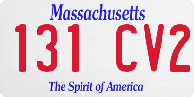 MA license plate 131CV2