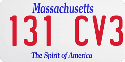 MA license plate 131CV3
