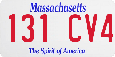 MA license plate 131CV4