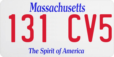 MA license plate 131CV5
