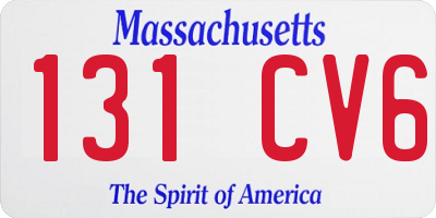 MA license plate 131CV6