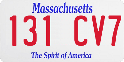 MA license plate 131CV7