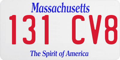 MA license plate 131CV8