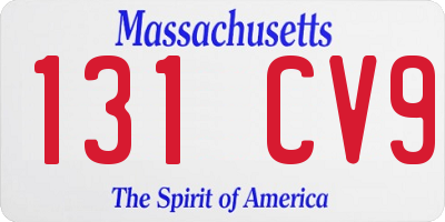 MA license plate 131CV9