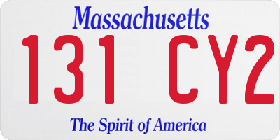 MA license plate 131CY2