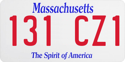 MA license plate 131CZ1