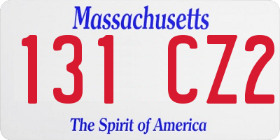 MA license plate 131CZ2