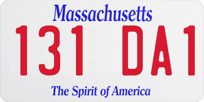 MA license plate 131DA1