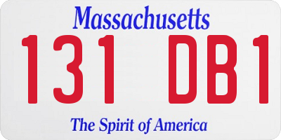 MA license plate 131DB1