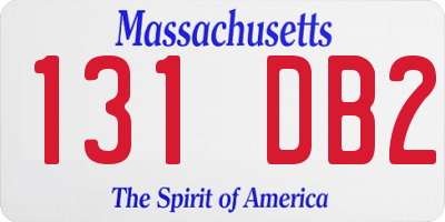 MA license plate 131DB2