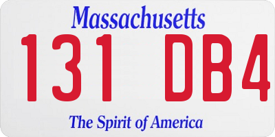 MA license plate 131DB4