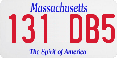 MA license plate 131DB5