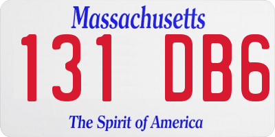 MA license plate 131DB6