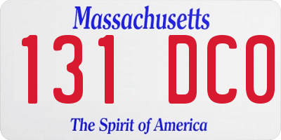 MA license plate 131DC0
