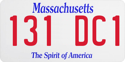 MA license plate 131DC1