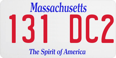 MA license plate 131DC2