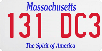 MA license plate 131DC3
