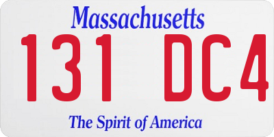 MA license plate 131DC4