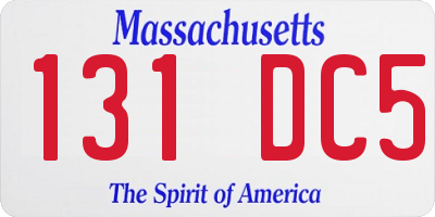 MA license plate 131DC5