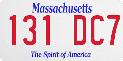 MA license plate 131DC7