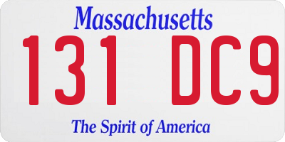 MA license plate 131DC9