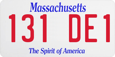 MA license plate 131DE1
