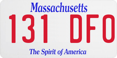 MA license plate 131DF0