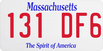 MA license plate 131DF6