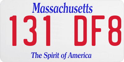 MA license plate 131DF8